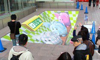 【動画】驚きの3Dストリートペインティング！天神岩田屋新館前の広場に登場！明日11日まで