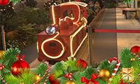子どもに大人気の博多駅屋上つばめ電車もクリスマス仕様で運行中！