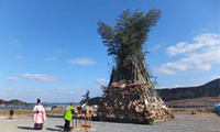 日本一の大門松を解体して行う「どんど焼き」が1月21日(日)に宮若市で行われます。